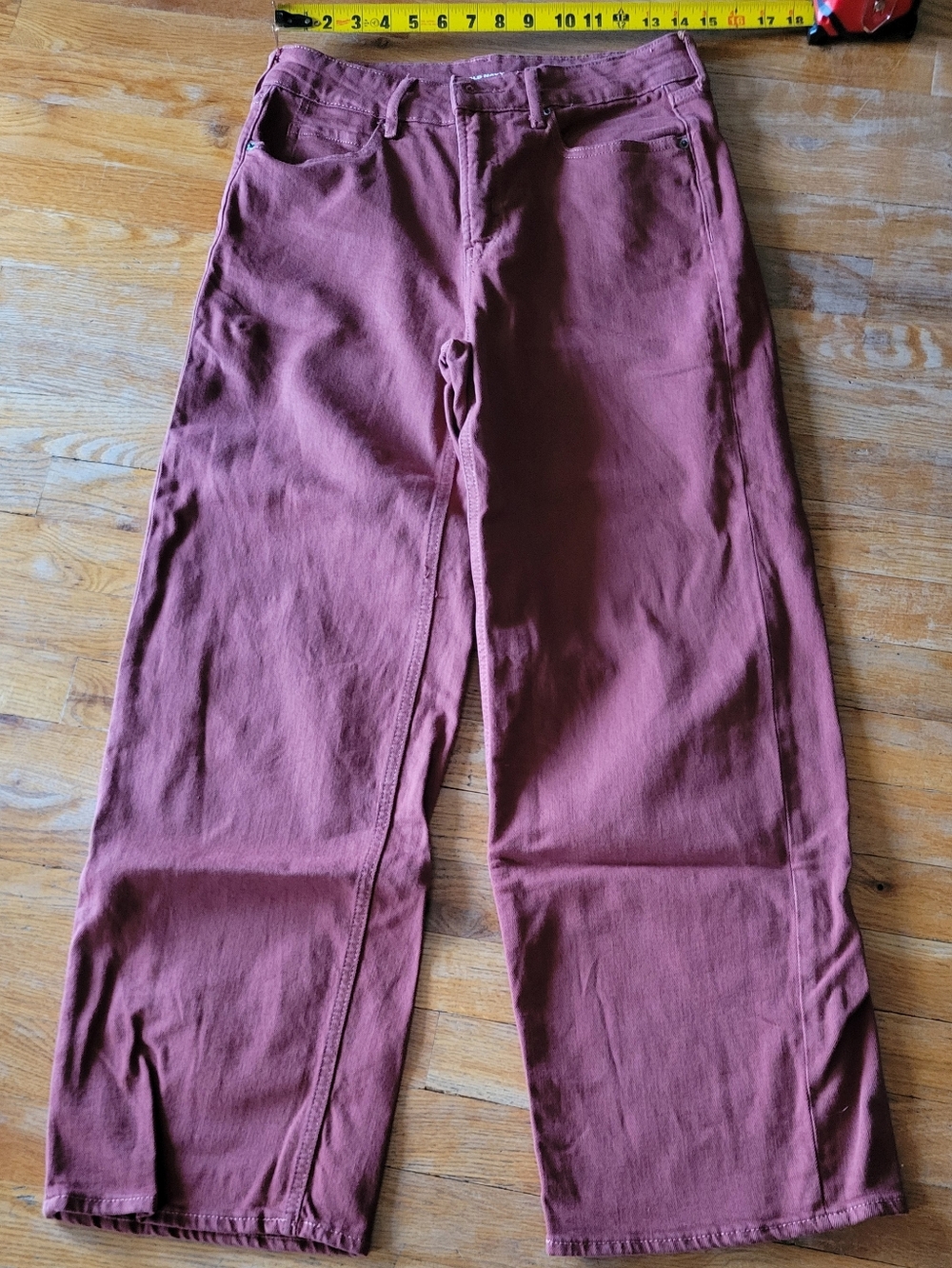 Old Navy Sky-Hi Wide Leg Pants in Deep Rust